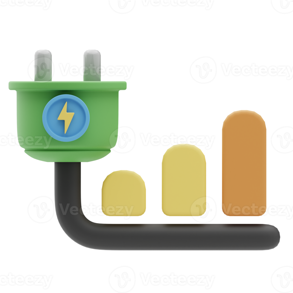 consommation d'énergie de l'illustration 3d png