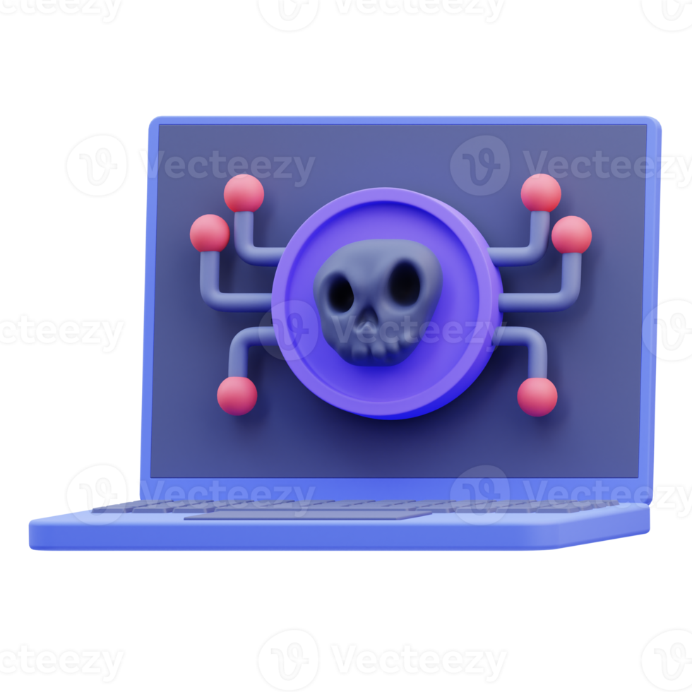 3d illustration internet säkerhet skadliga program png