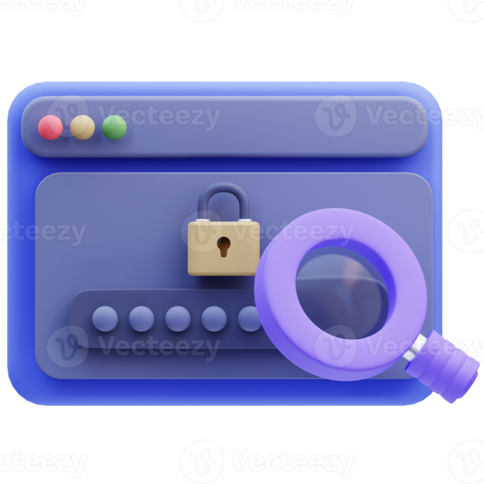 3D-Darstellung Internetsicherheit Passwort verschlüsseln png