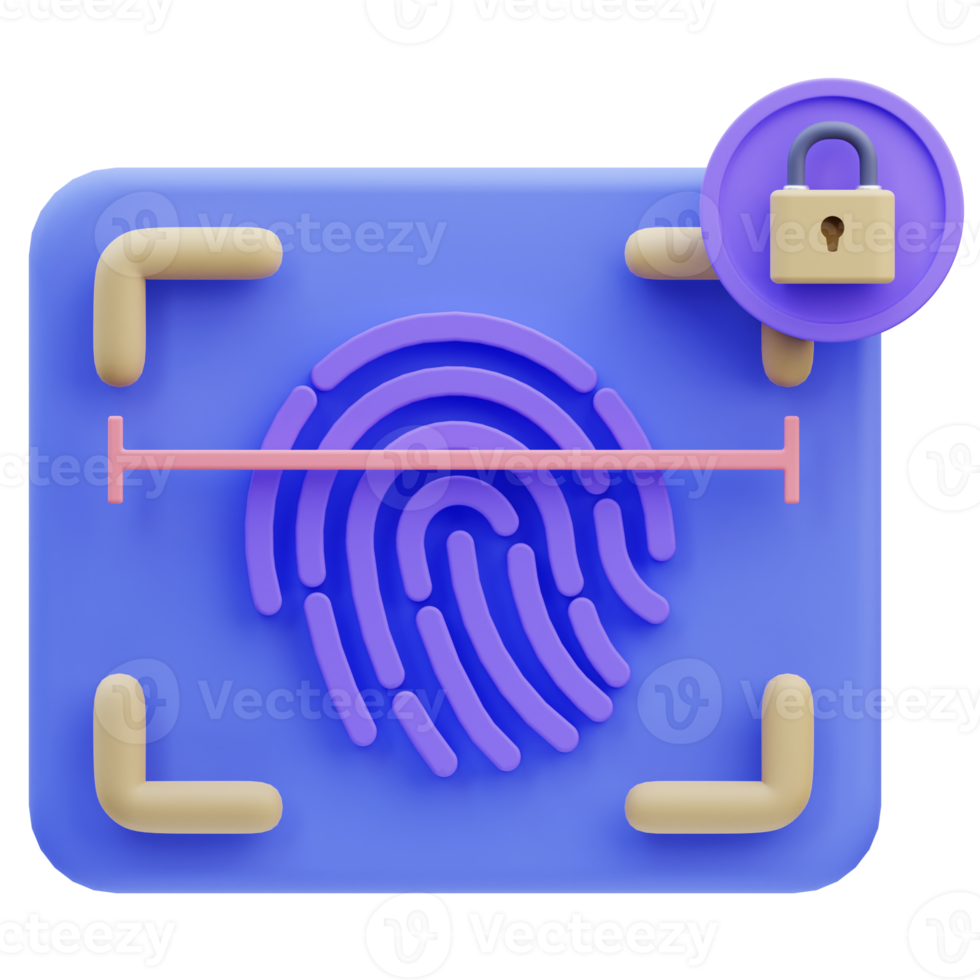 3d illustrazione Internet sicurezza impronta digitale png