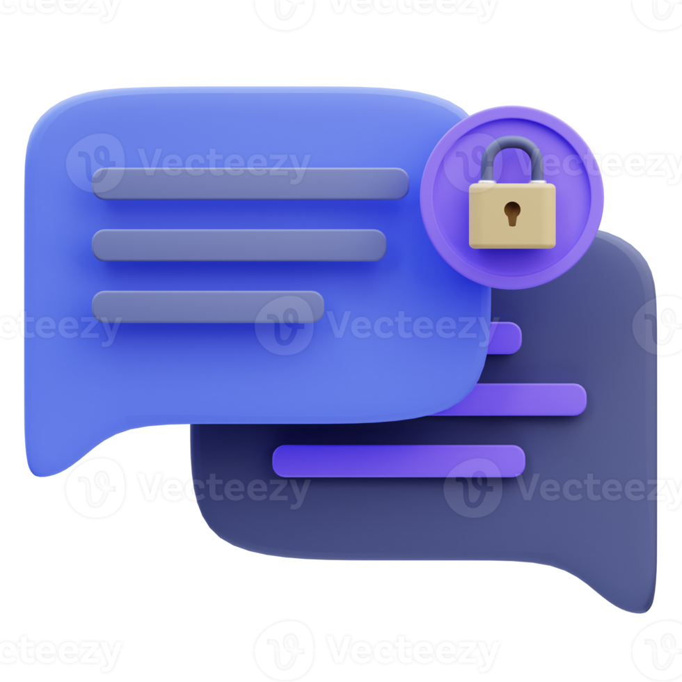 3d Illustration Internet Security encrypt chat png