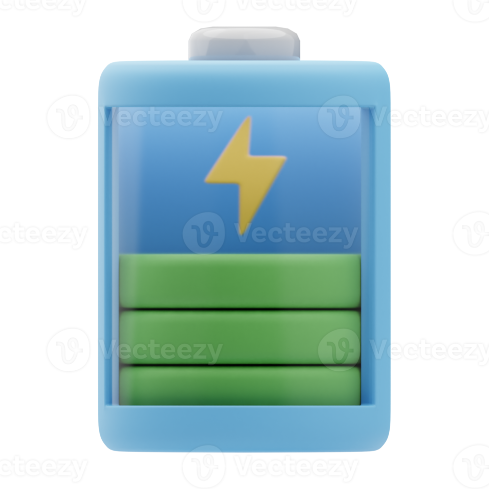 3D-Darstellung Ladebatterie erneuerbare Energie png