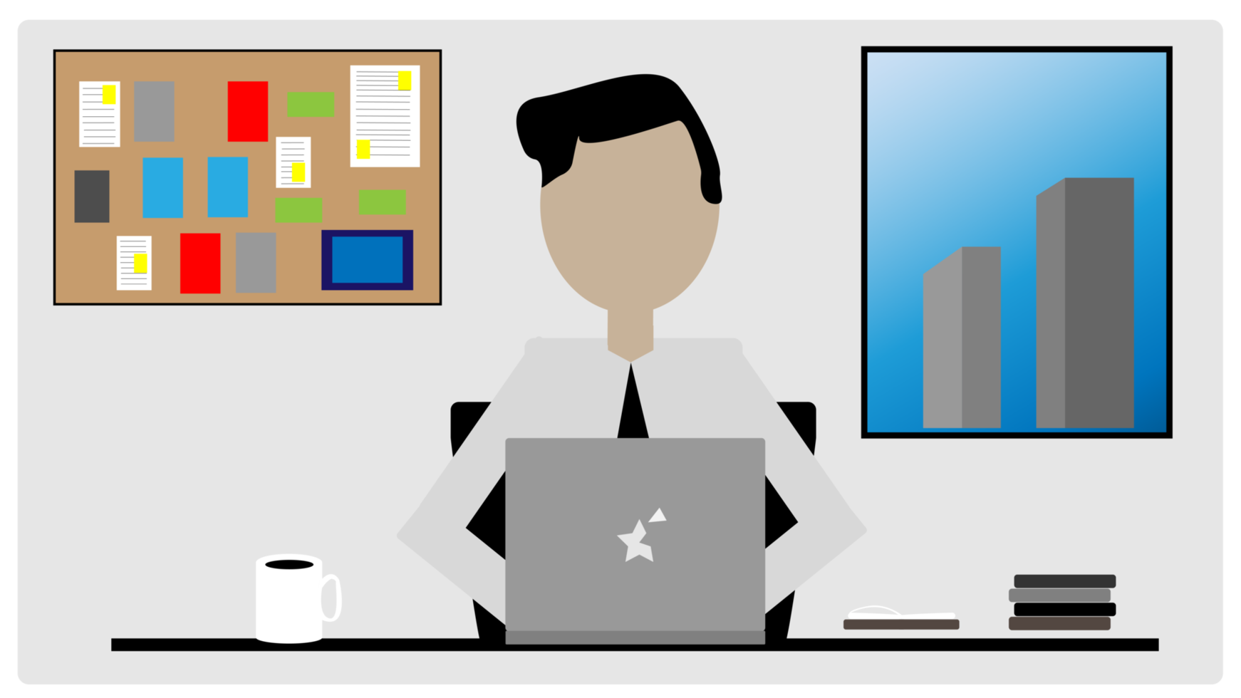 Office Worker with Laptop png