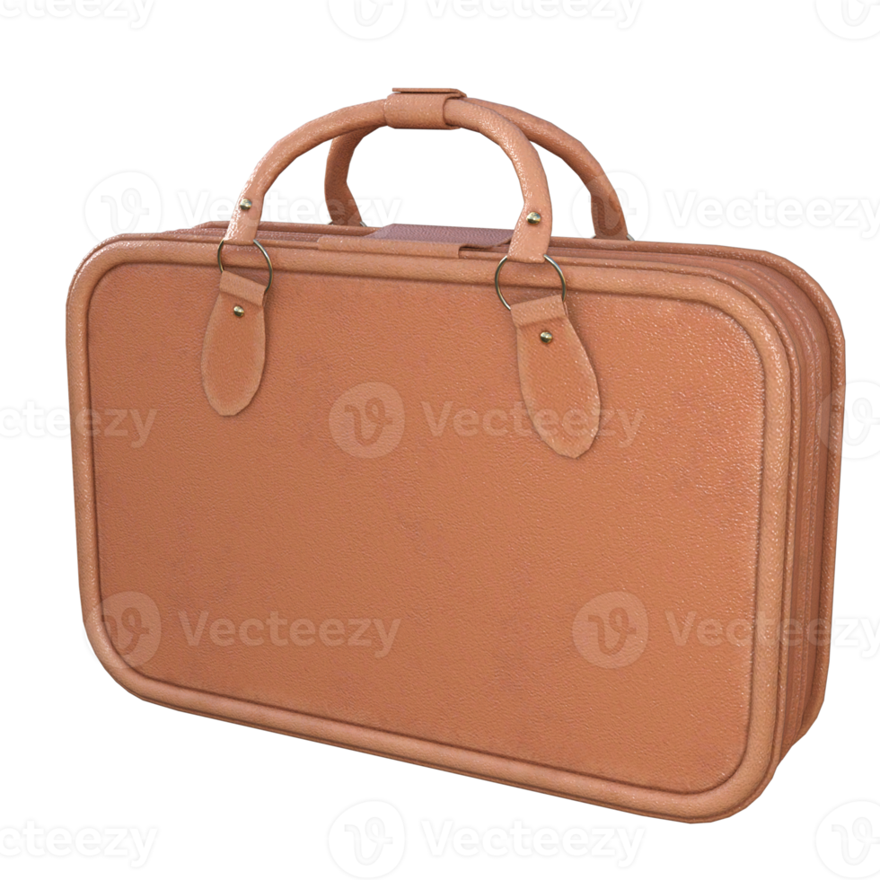 travel bag isolated 3d rendering png