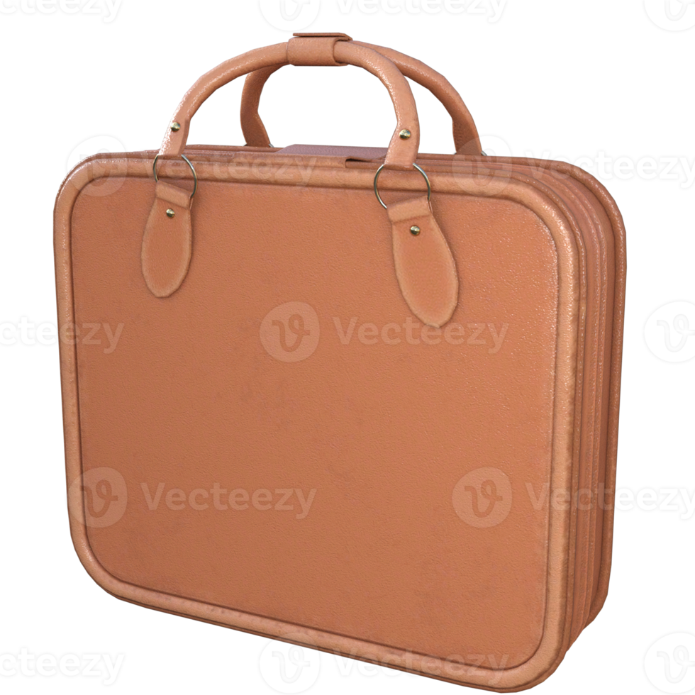 travel bag isolated 3d rendering png