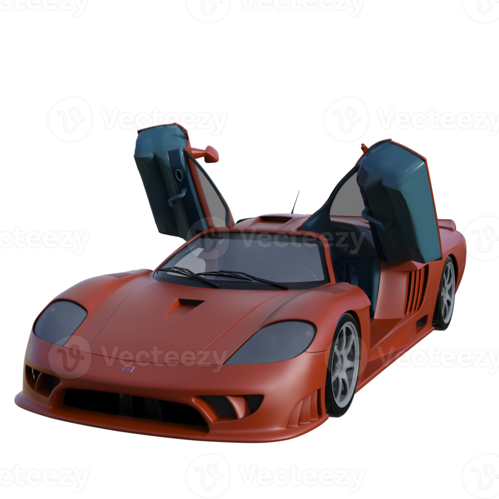 Super car isolated 3d rendering png