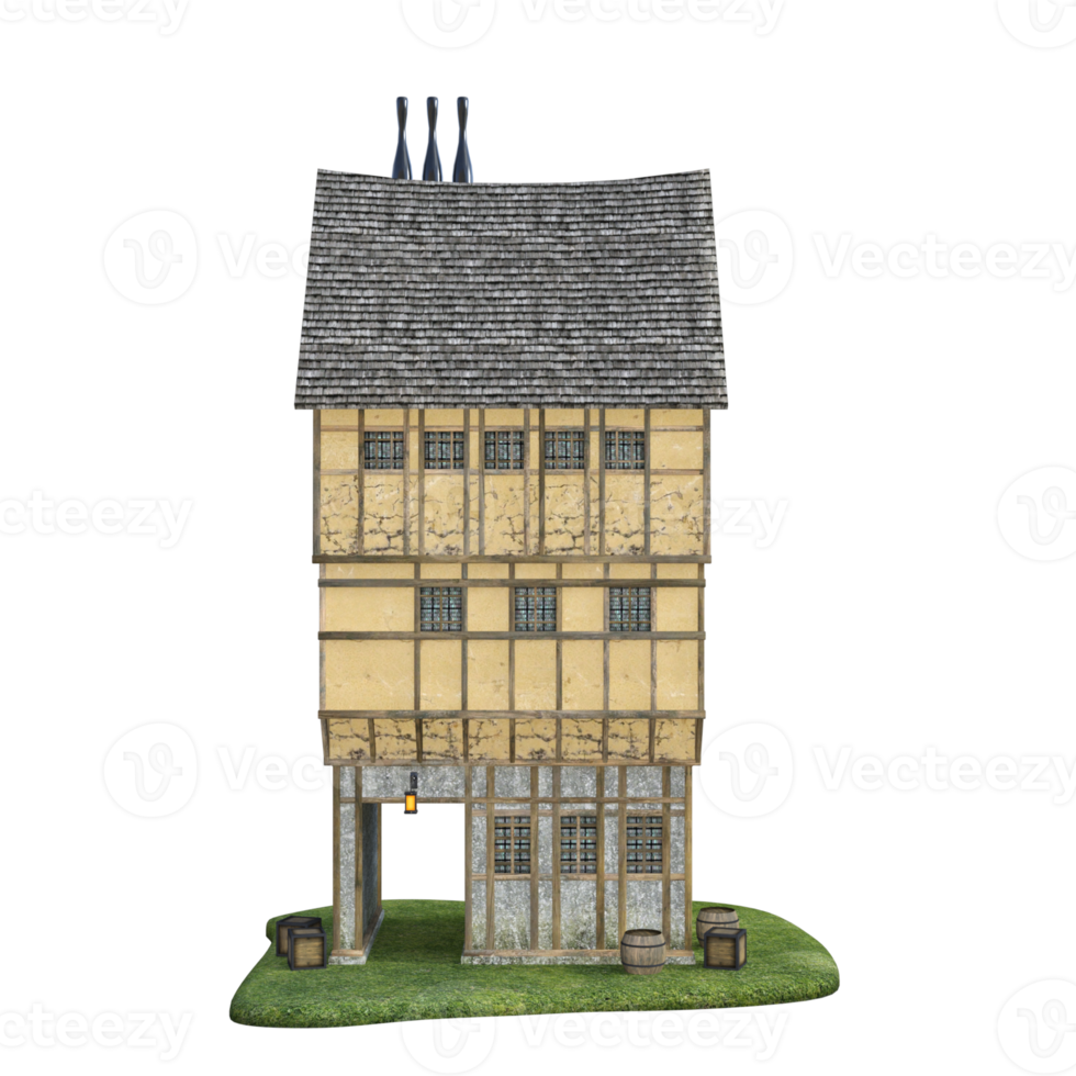 klassisches haus isolierte 3d-rendering png