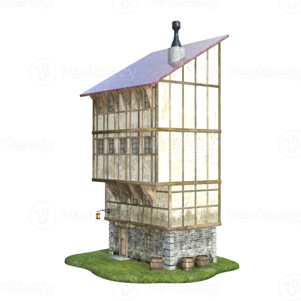 representación 3d aislada de la casa clásica png