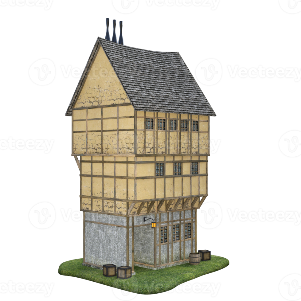 Classic House isolated 3d rendering png