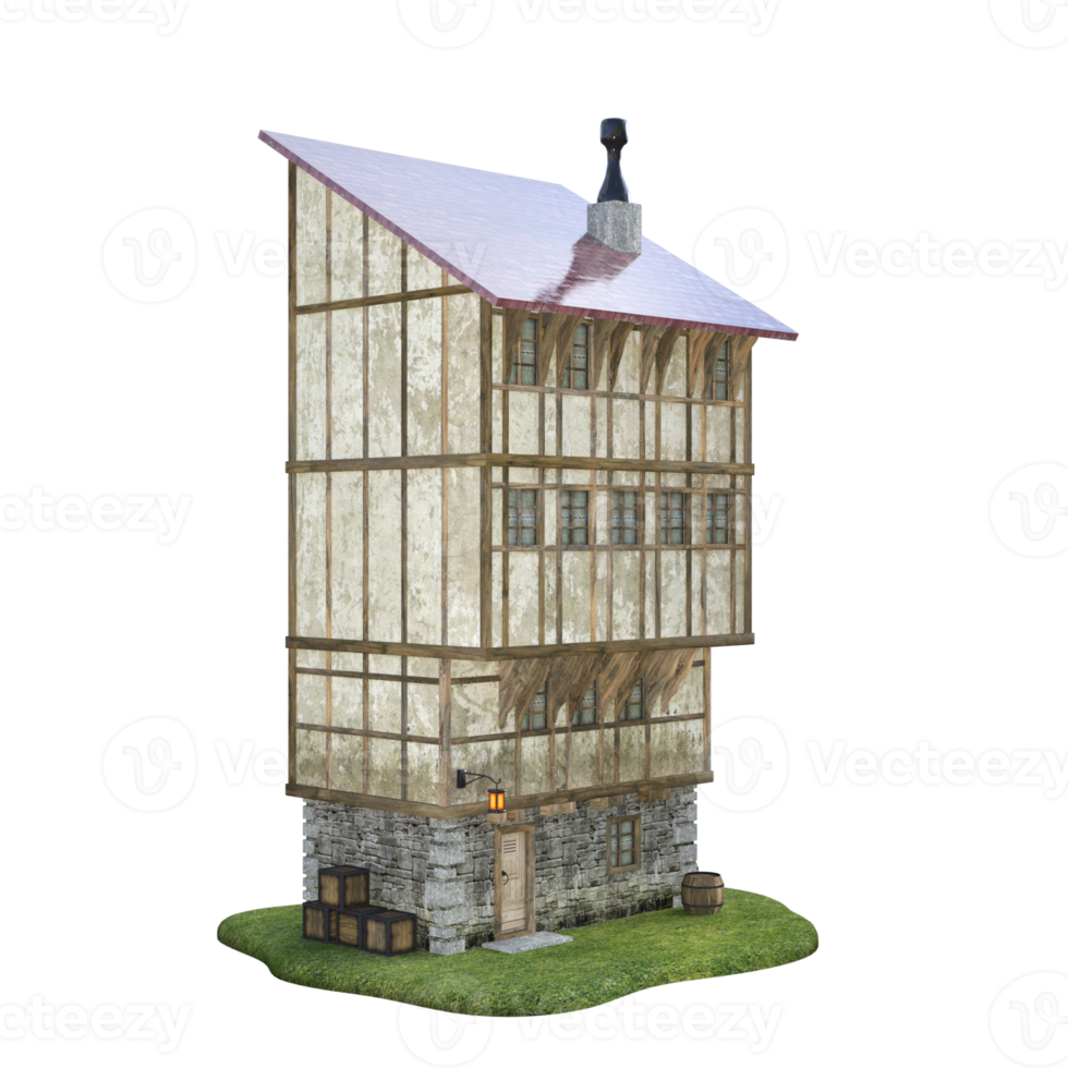 klassiek huis geïsoleerd 3d renderen png