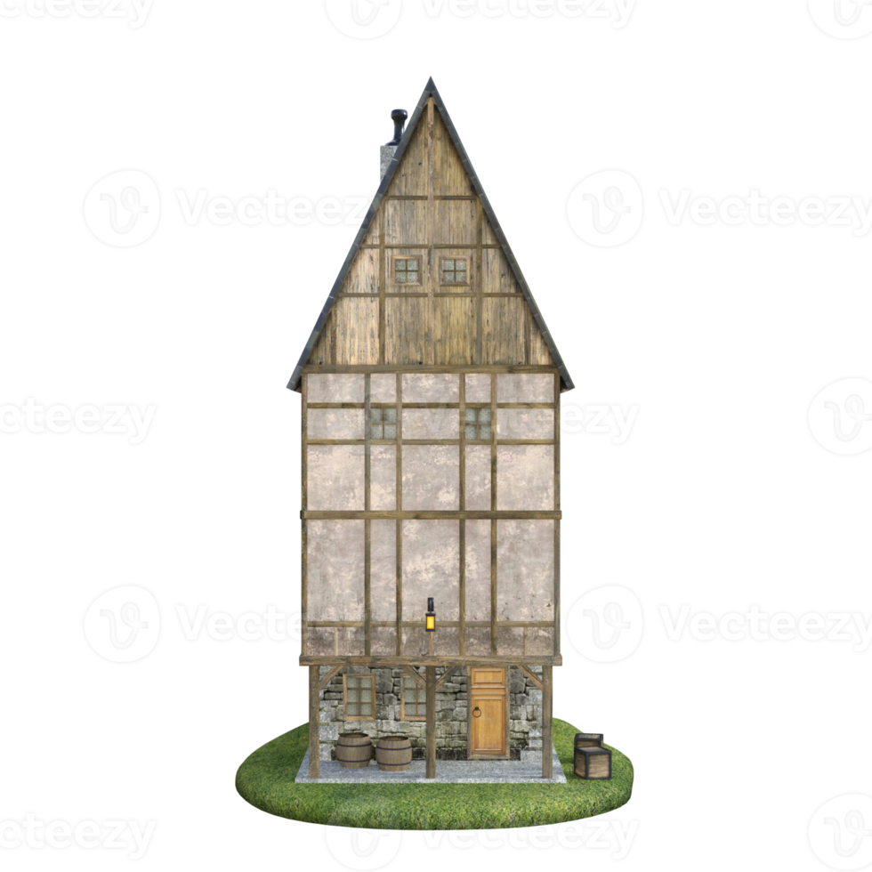 Classic House isolated 3d rendering png