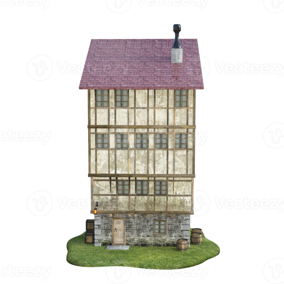 klassisches haus isolierte 3d-rendering png