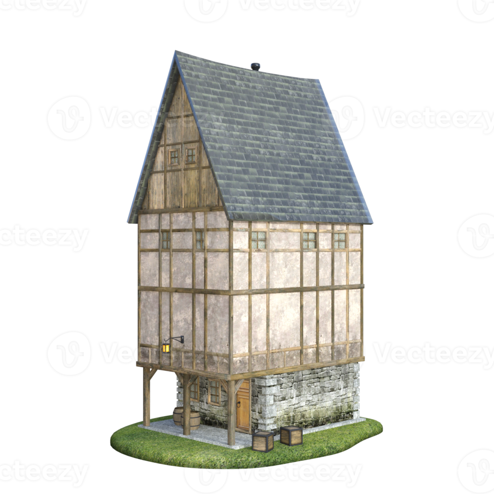 Classic House isolated 3d rendering png