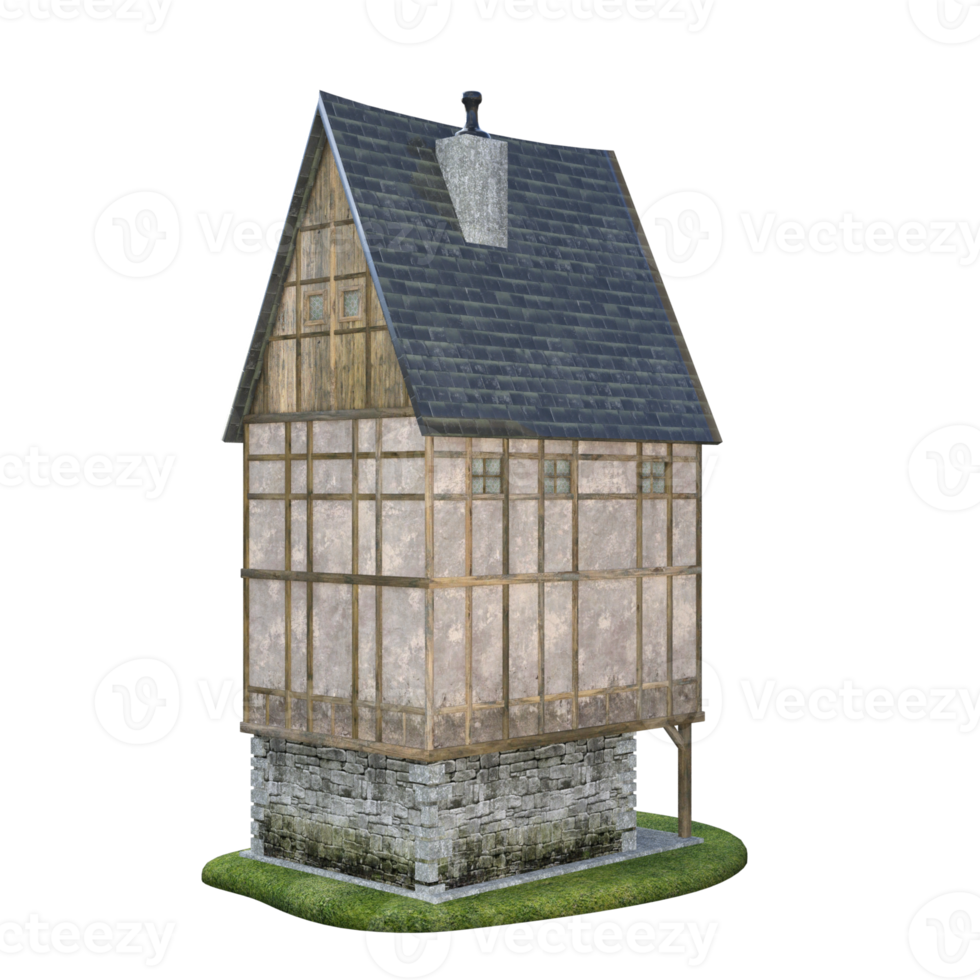 Classic House isolated 3d rendering png