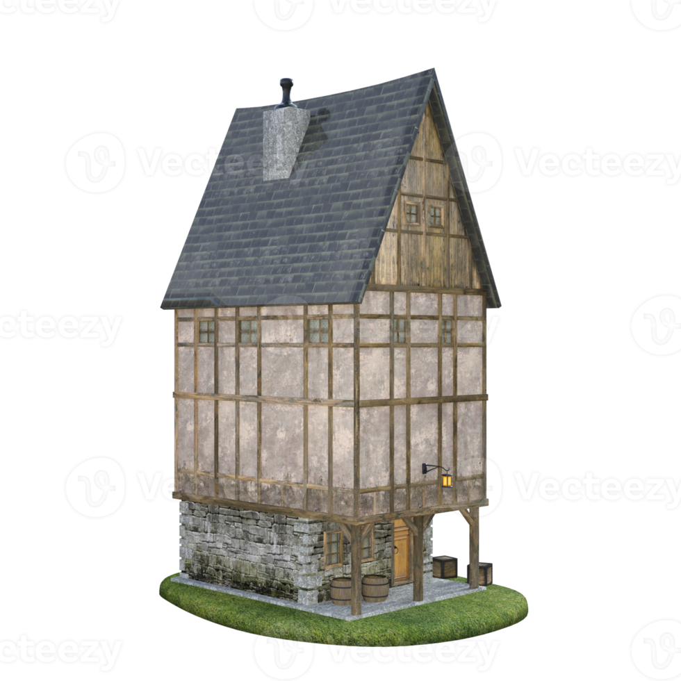 Classic House isolated 3d rendering png