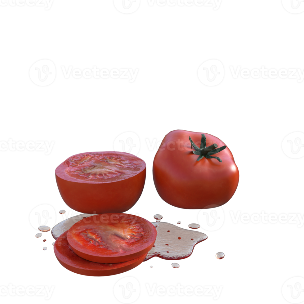 renderizado 3d aislado de tomate png