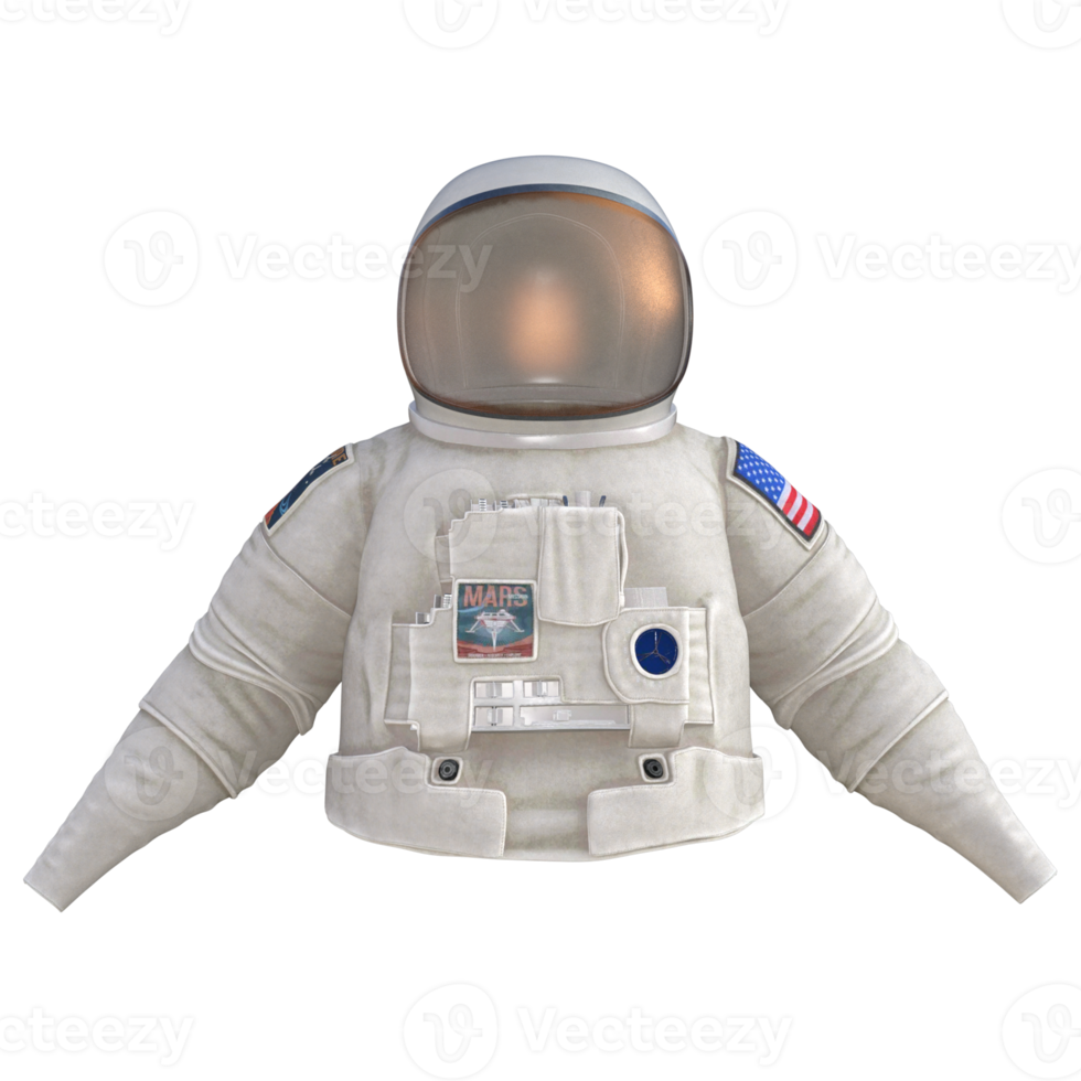 The astronaut in outer space custom set 3d rendering png