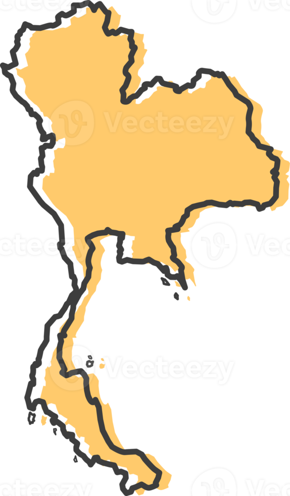 icône de carte de Thaïlande, icône plate de Thaïlande. png