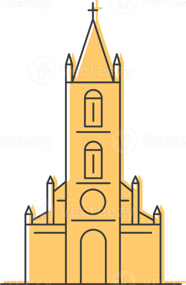 bruinen dinh kerk icoon, Vietnam vlak icoon. png