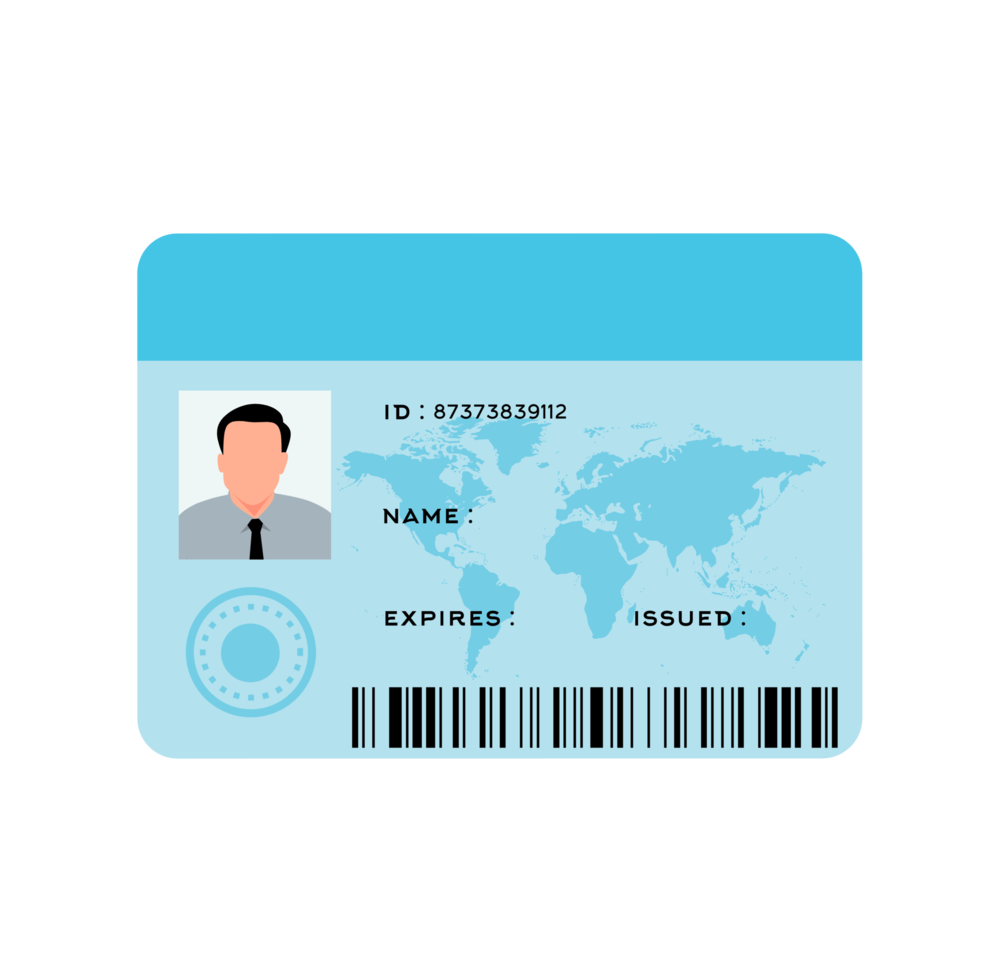 cartão de identificação e código de verificação png