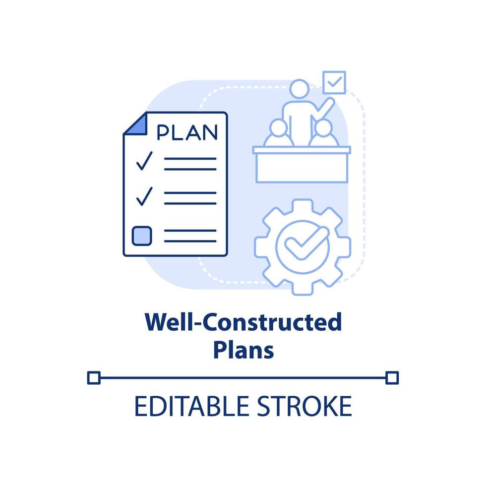 planes bien construidos icono de concepto azul claro. valor de las aulas inclusivas idea abstracta ilustración de línea delgada. dibujo de contorno aislado. trazo editable vector