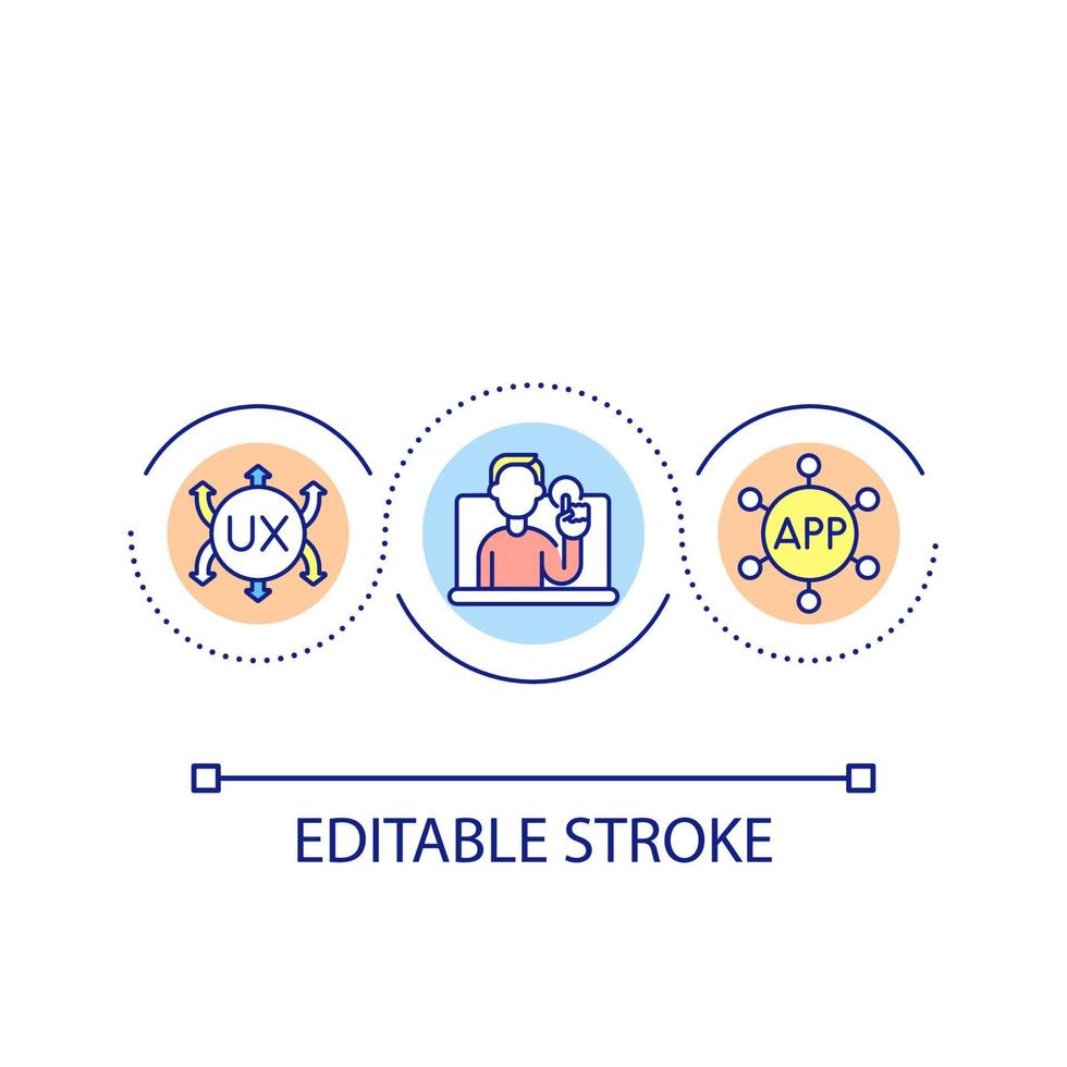 Consumer attraction loop concept icon. User experience. Customer appeal. Digital first reality abstract idea thin line illustration. Isolated outline drawing. Editable stroke vector