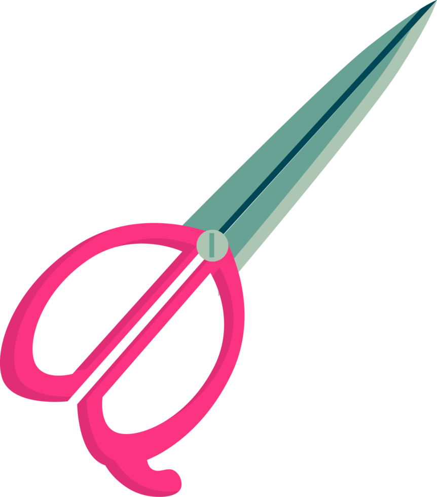 pink handle scissors png