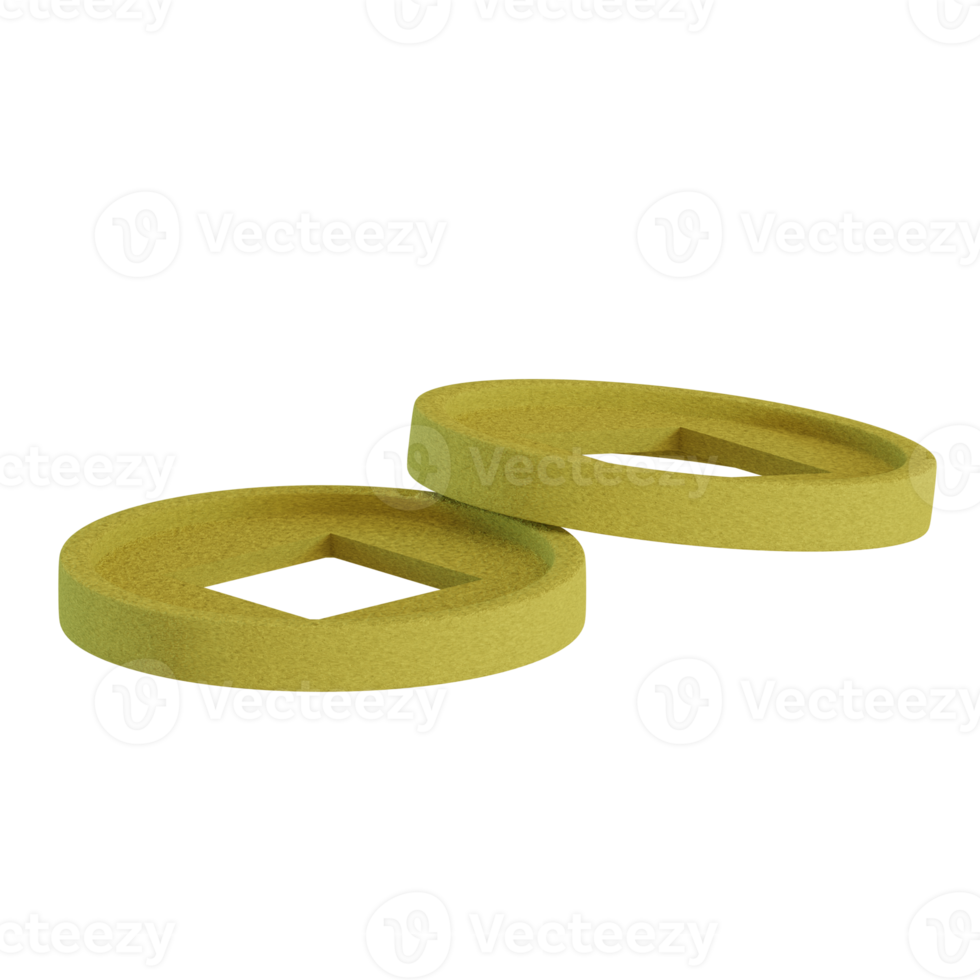 3d återges kinesisk gammal guld mynt perfekt för kinesisk ny år 2023 design projekt png