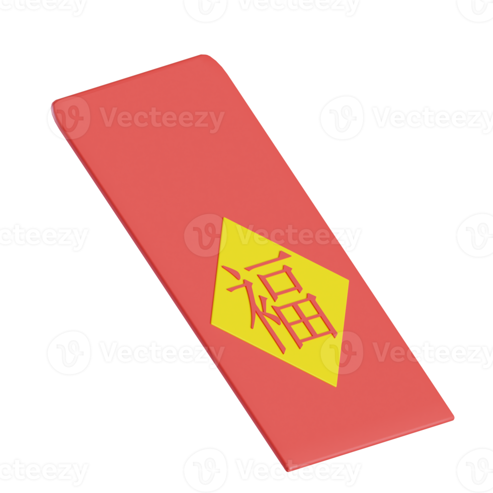 Angpao Red Envelope 3D Graphics - Downloadable PNG Images