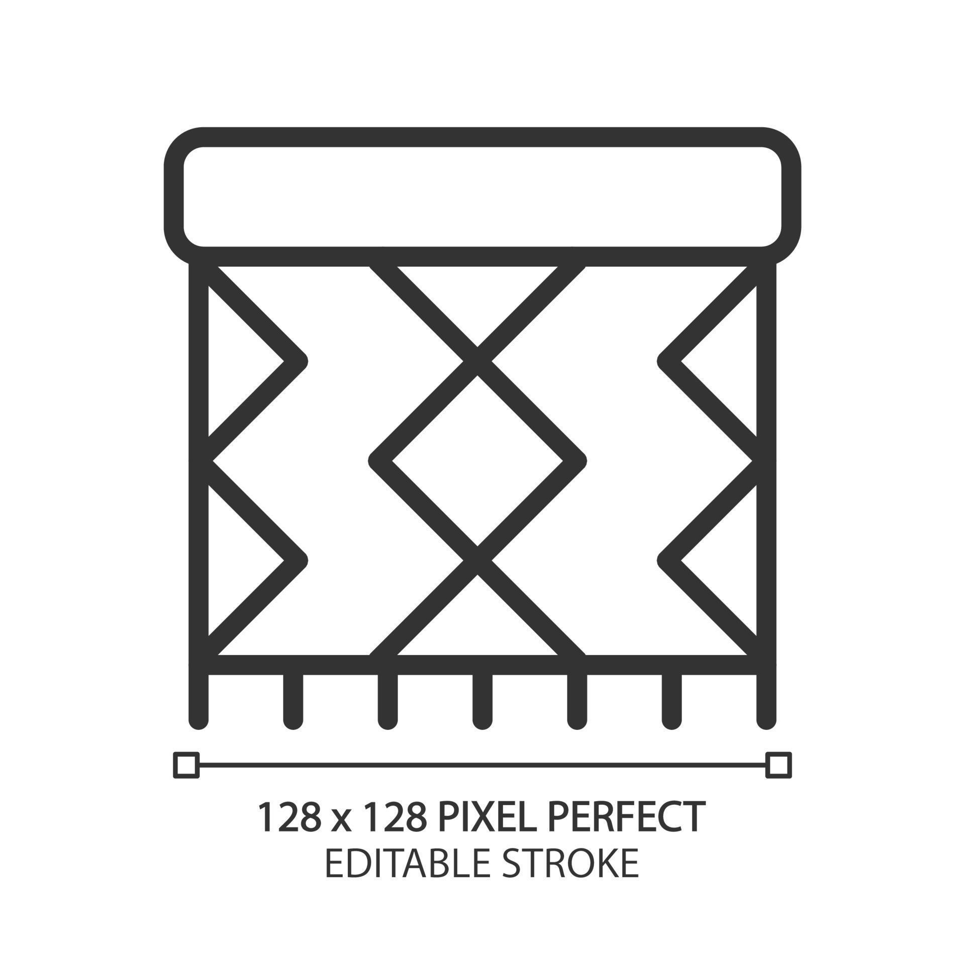 Rug pixel perfect linear icon. Home decor. Entryway carpeting. Floor