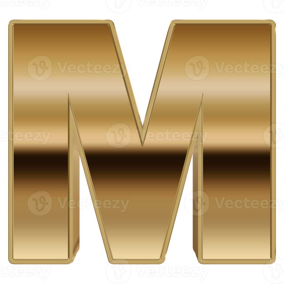 3D Metallic Rendering Alphabet. png