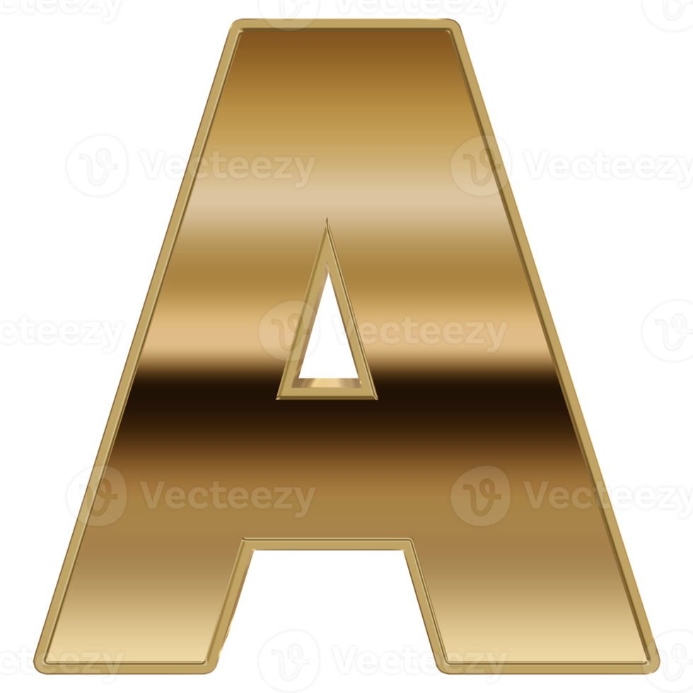 3D Metallic Rendering Alphabet. png