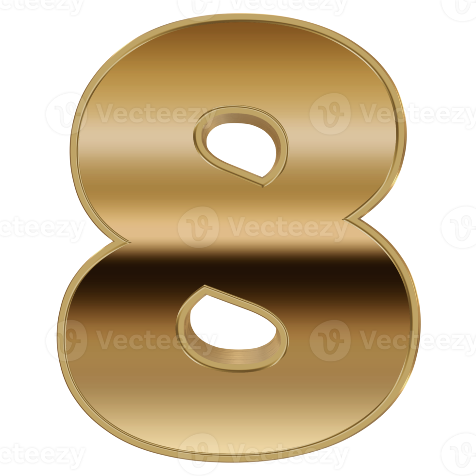 3D Metallic Rendering Number. png