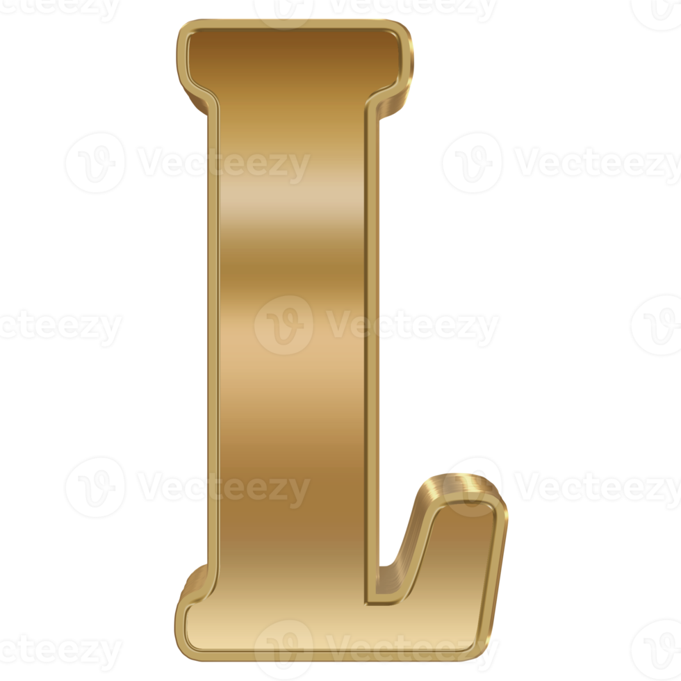 3D Rendering Metallic Alphabet Design. png