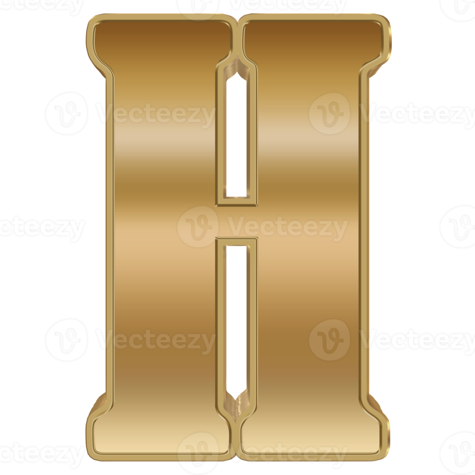 3D Rendering Metallic Alphabet Design. png