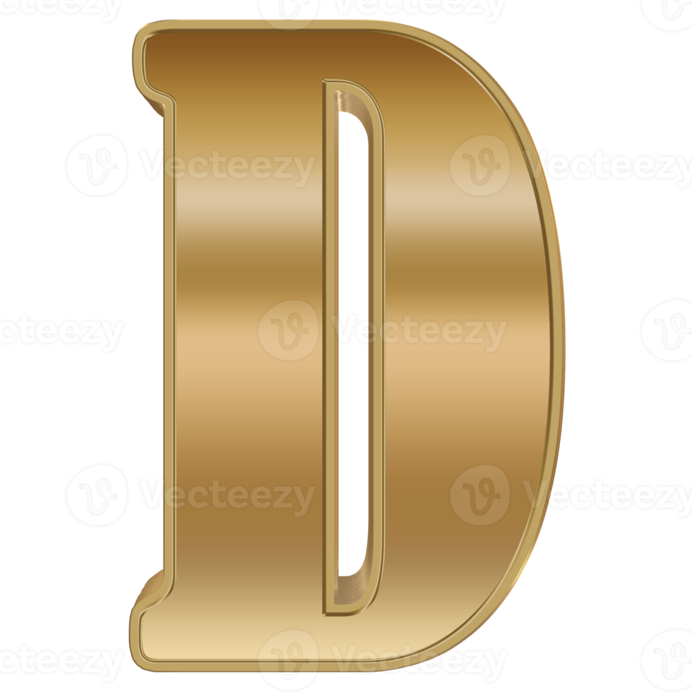 3D Rendering Metallic Alphabet Design. png