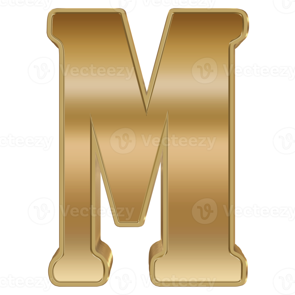 3D Rendering Metallic Alphabet Design. png