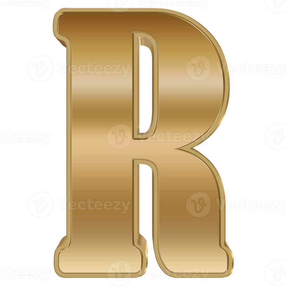 3D Rendering Metallic Alphabet Design. png