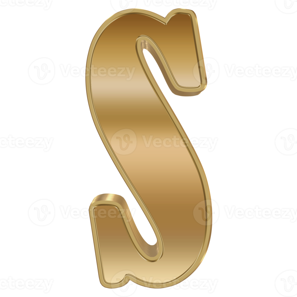 3D Rendering Metallic Alphabet Design. png