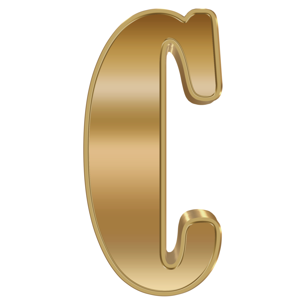 3D Rendering Metallic Alphabet Design. png