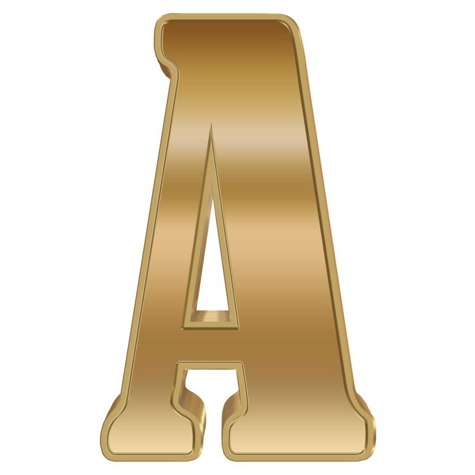 3D Rendering Metallic Alphabet Design. png