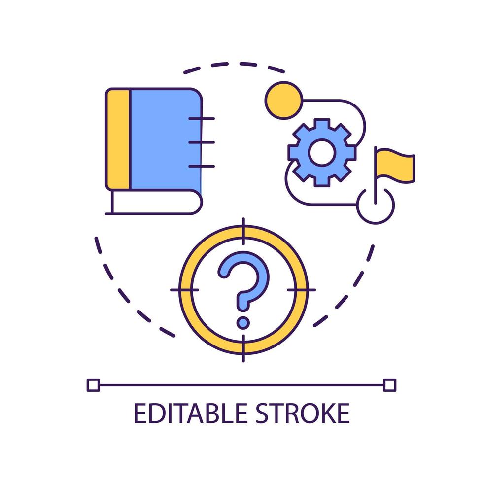 Business strategy guidance concept icon. Create information base. Corporate education abstract idea thin line illustration. Isolated outline drawing. Editable stroke vector