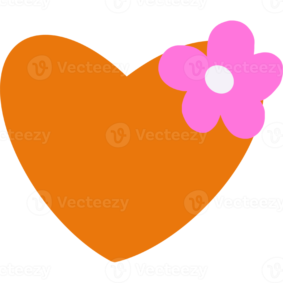 Free Orange heart with flower 17052527 PNG with Transparent Background