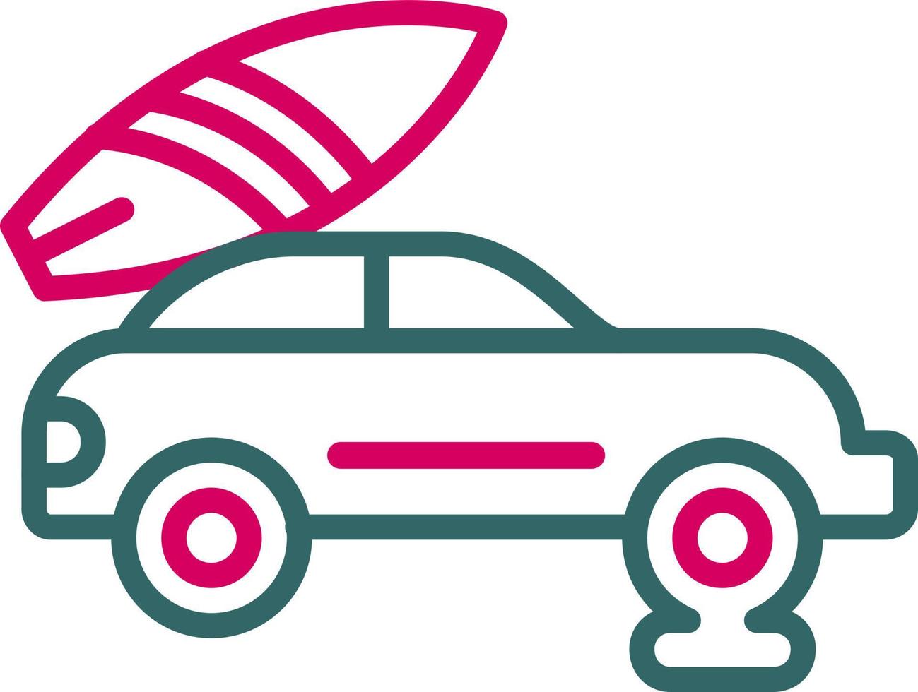 Puncture Car Vector Icon