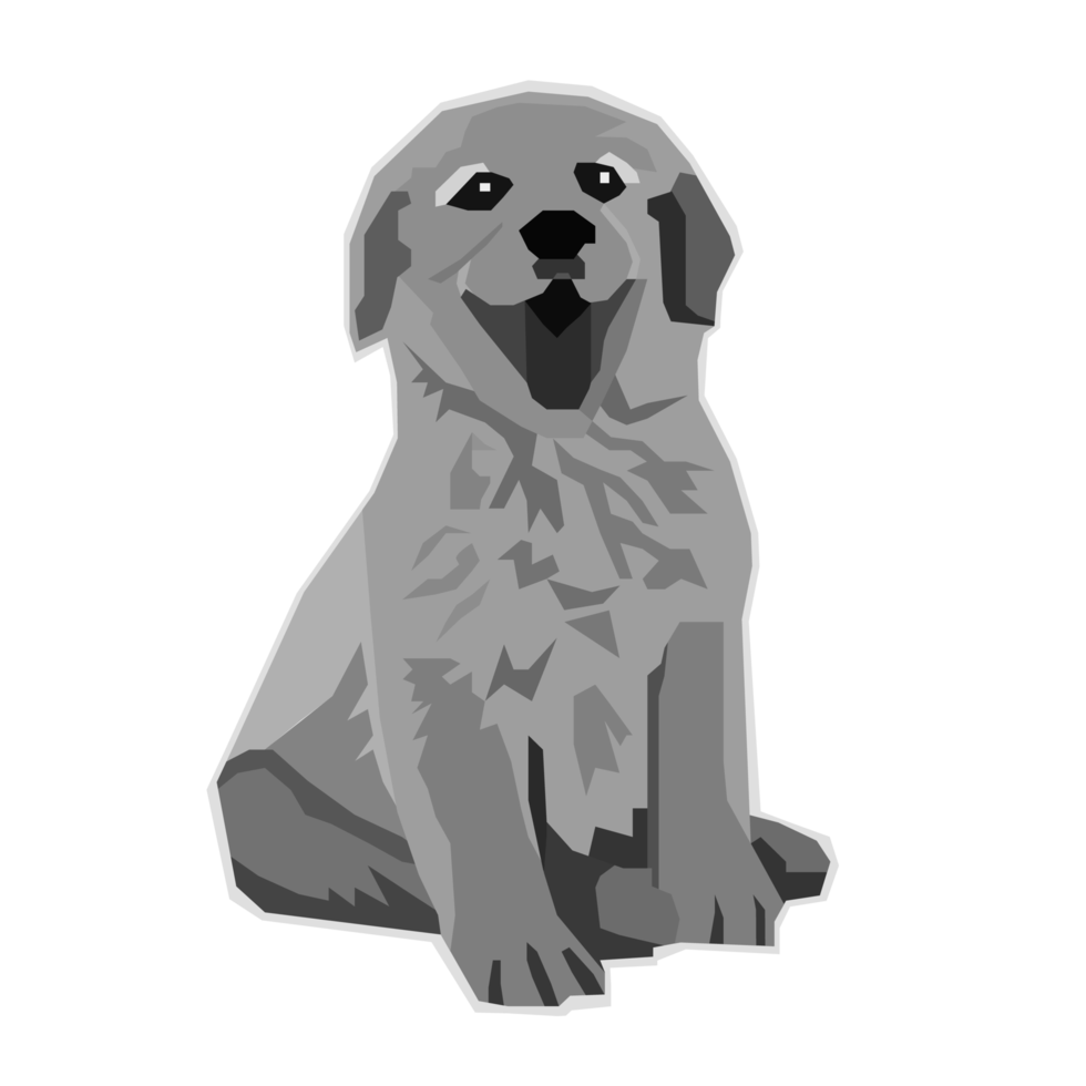 cachorro fofo na ilustração pop art com cor cinza para design de impressão. ilustração da arte pop. ilustração vetorial png