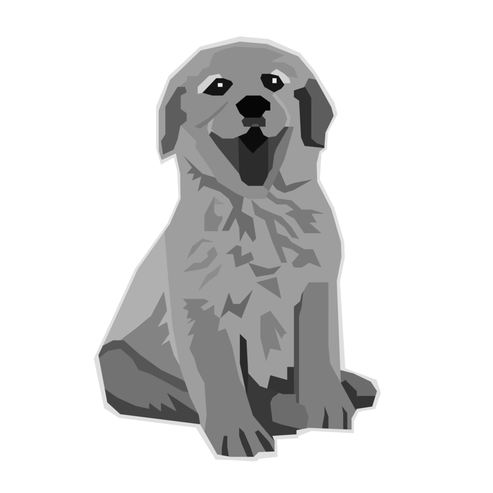 Cute dog in pop art illustration with gray color for print design. Pop art illustration. Vector illustration png
