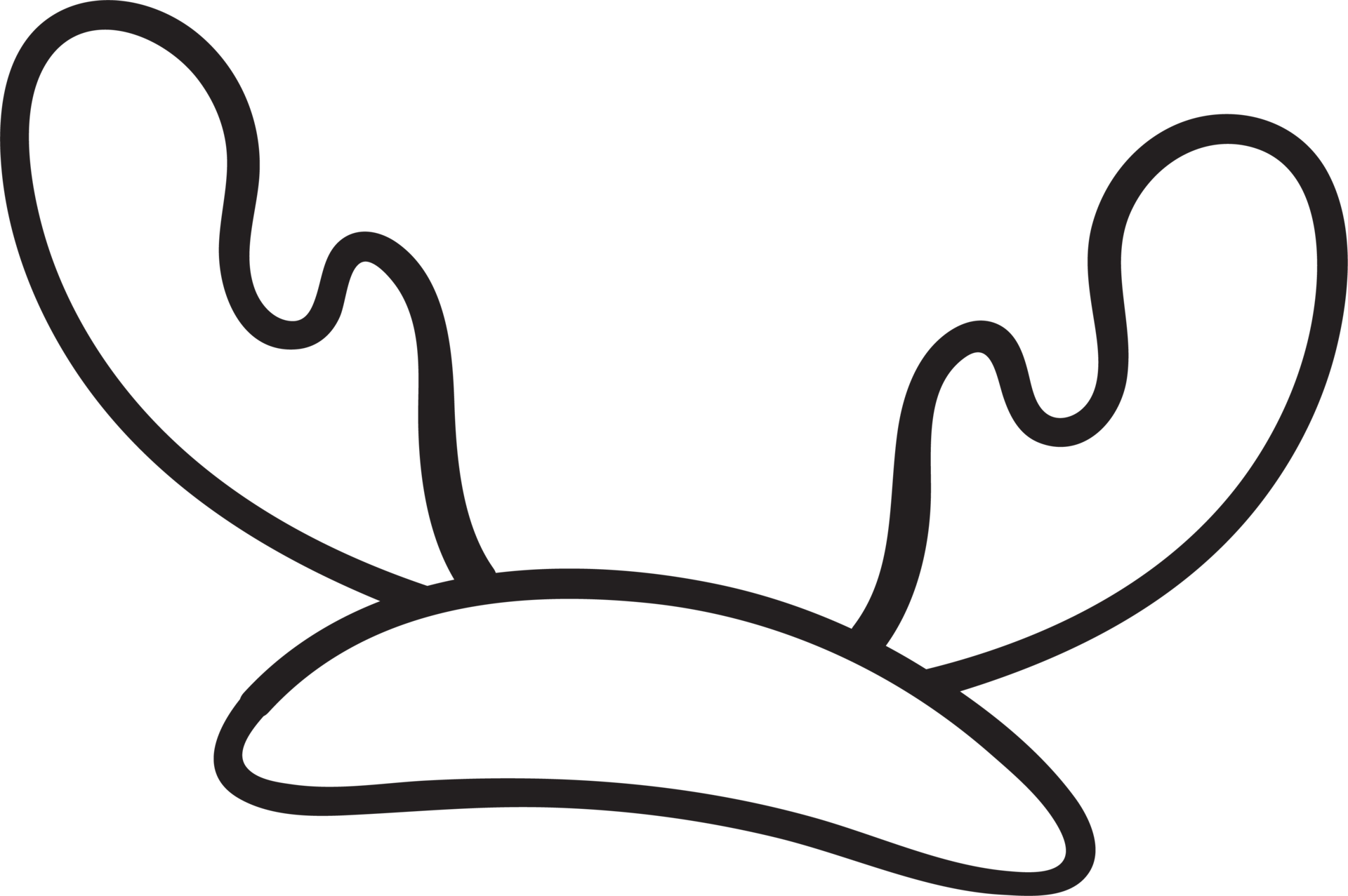 Free cute Christmas reindeer antler head band decoration cartoon doodle  outline hand drawing 17053972 PNG with Transparent Background