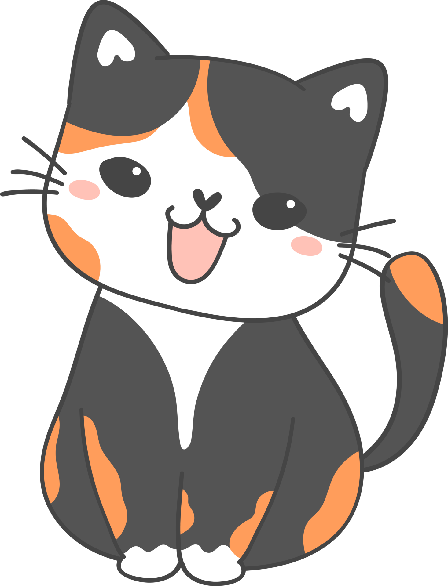 Gato desenho kawaii, bigode animais fofos kawaii, png