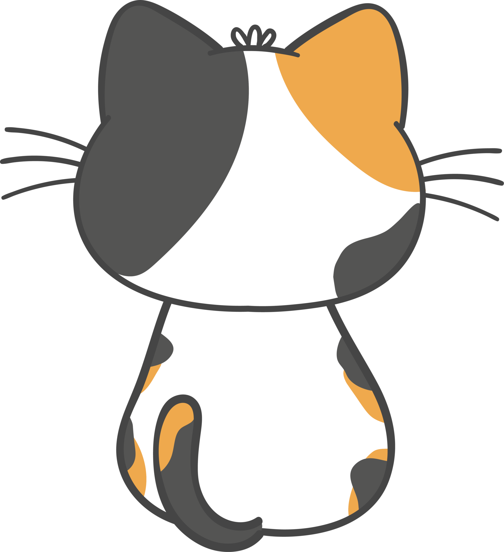 Free cute kawaii playful calico kitty cat cartoon drawing doodle outline  17054002 PNG with Transparent Background