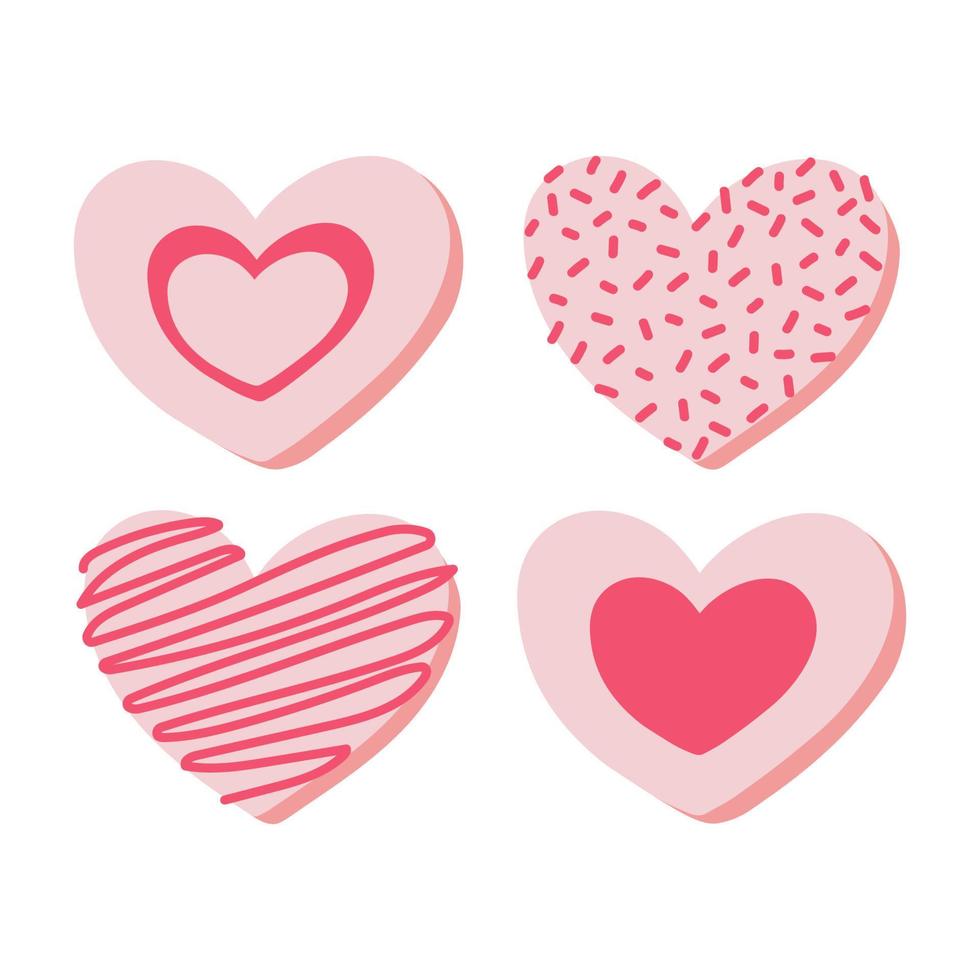 Valentines day decorated doodle cookie. vector